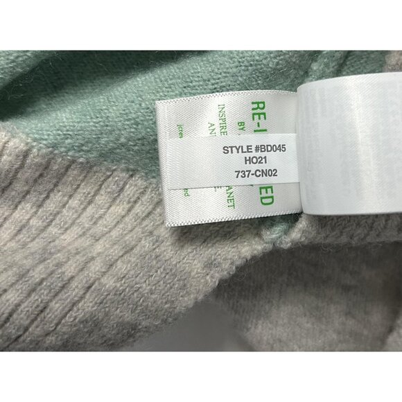 J Crew Sweater Womens M Gray Green Striped Turtleneck Supersoft Alpaca Wool - Picture 9 of 15